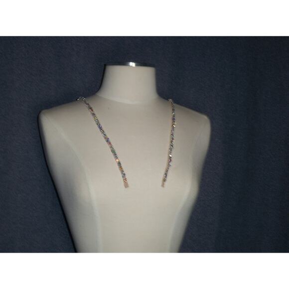 Rhinestone beaded Bridal shoulder strap Beaded Detachable beige spaghetti straps - Picture 7 of 7